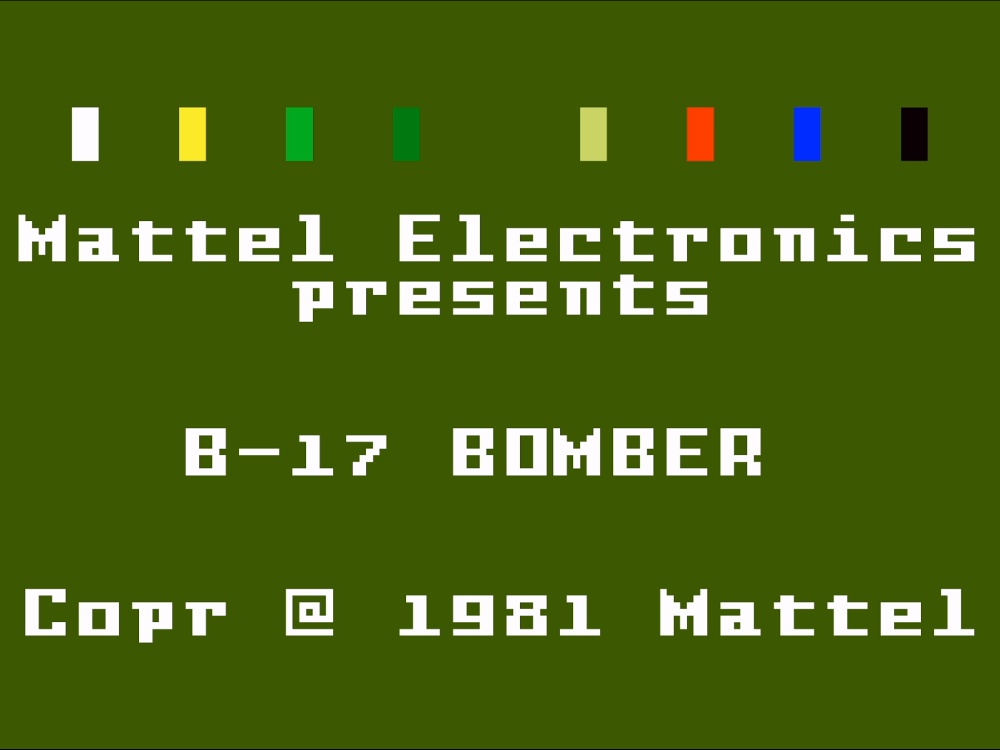 Title Screen of B17 Bomber for Intellivision